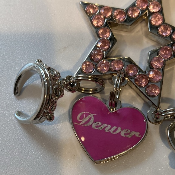 Denver Fashion Star Key Ring with crystal Star and Charms - Picture 7 of 8